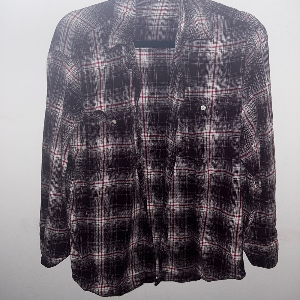 Plaid Women’s Shirt - purple and white plaid flannel